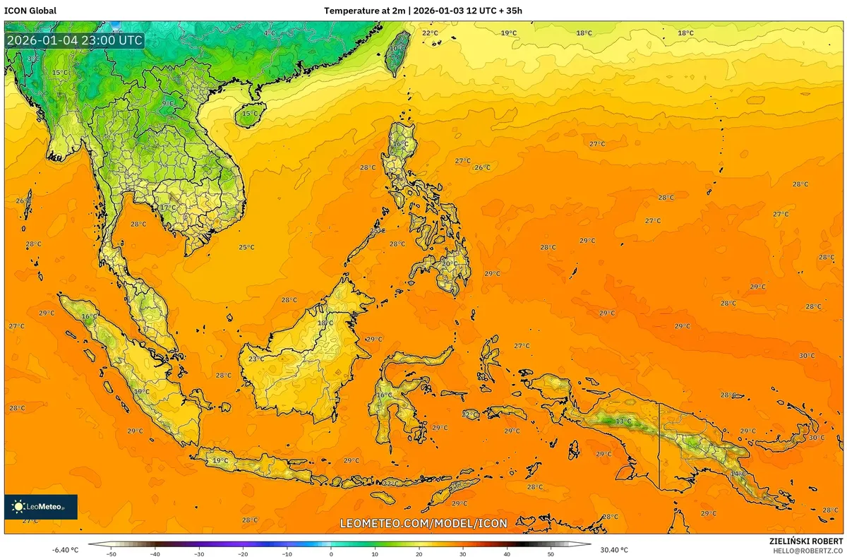 Anomali Suhu Pagi di Indonesia pada 5 Jan 2026