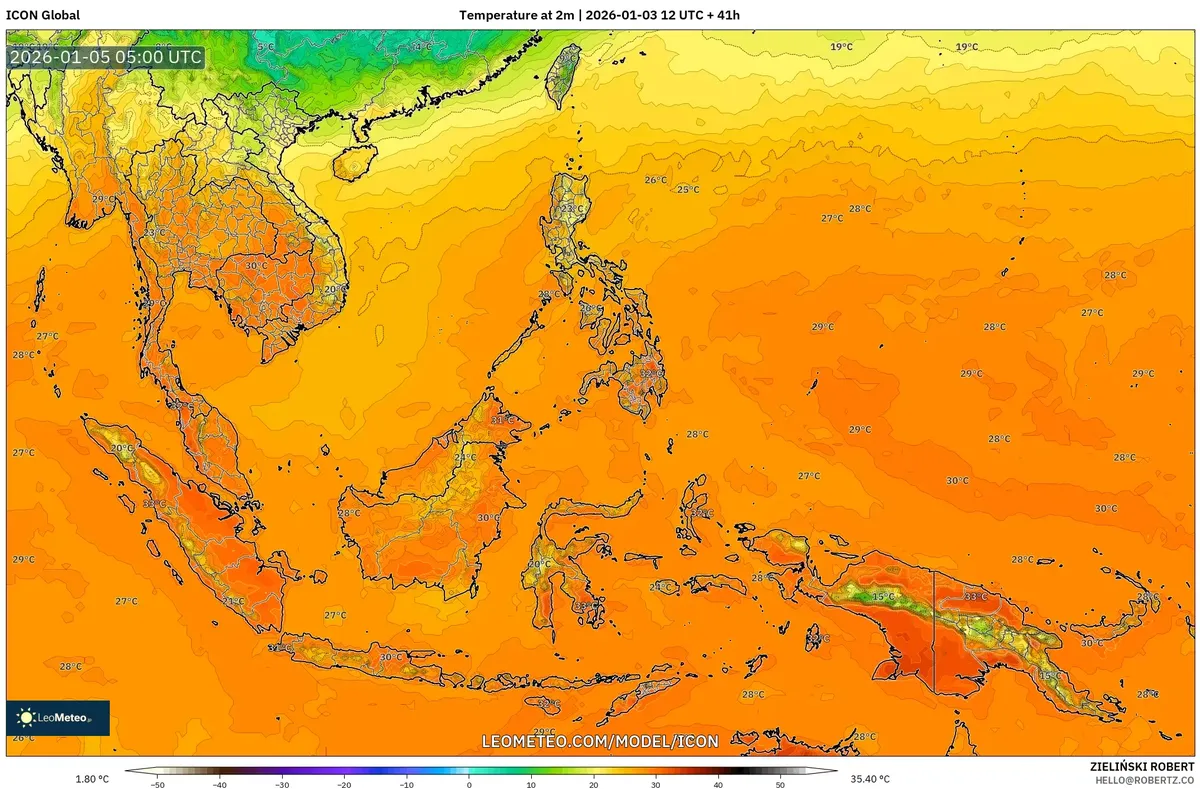 Suhu Puncak di Jakarta pada 5 Jan 2026