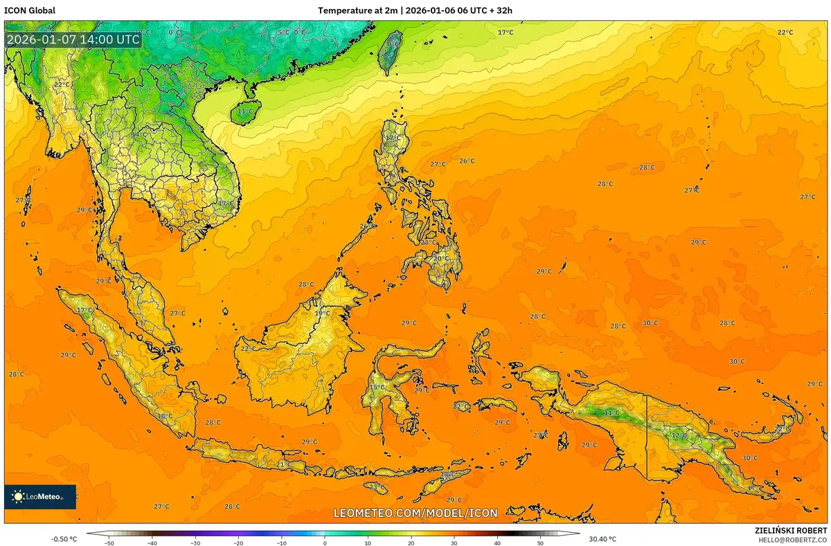 Penurunan Suhu pada Malam Hari di Jakarta 7 Januari 2026