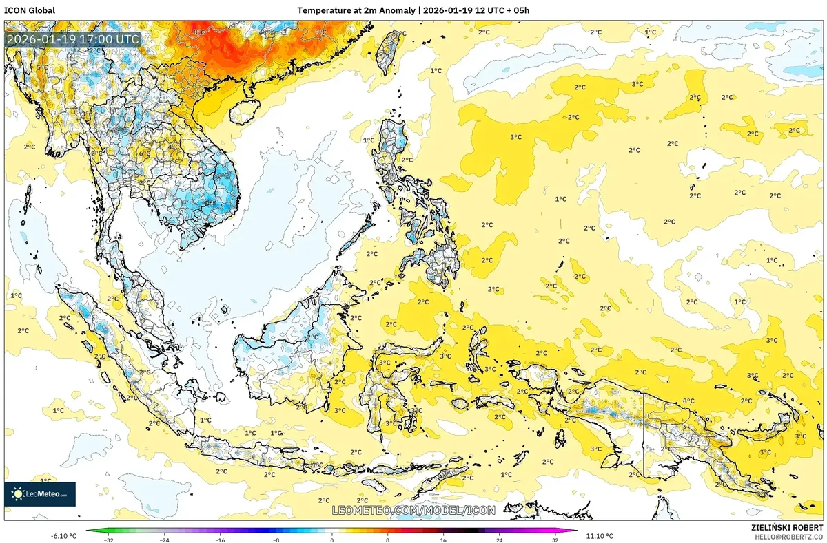 Anomali Suhu di Jakarta pada 20-01-20 00:00 WIB