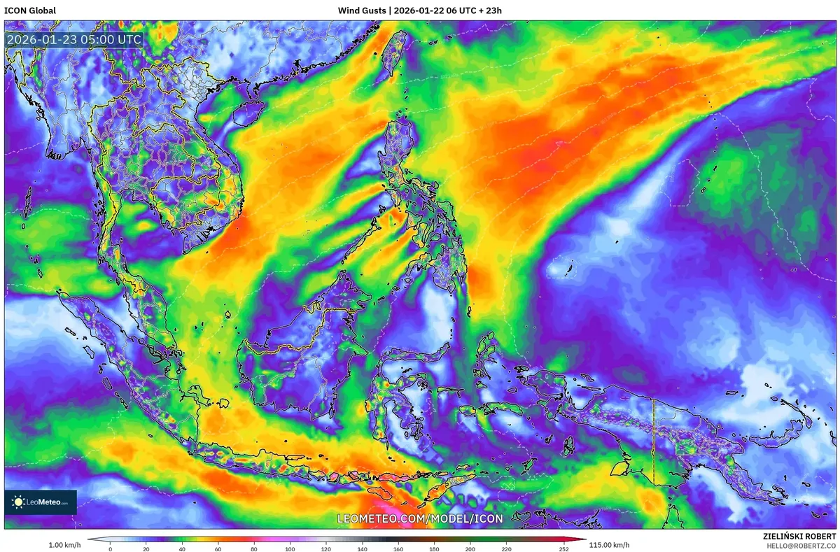 Puncak Hembusan Angin 23 Januari 2026