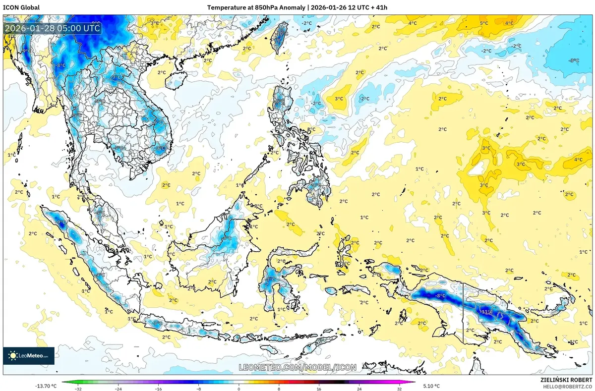 Anomali Suhu di Kalimantan dan Sumatra pada 28 Januari 2026