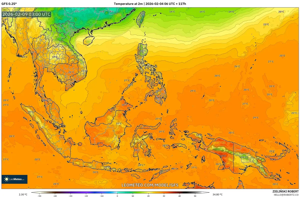 Suhu Tengah Hari Mencapai Puncak 31°C di Indonesia pada 9 Februari 2026