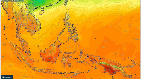 Akhir Pekan Tropis Lembap dengan Hujan di Indonesia: Prakiraan 24–26 Januari 2026 – Hujan Hangat dan Angin Kencang Menanti!